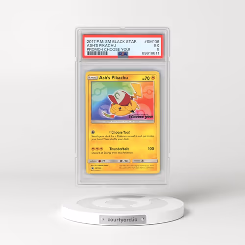 2017 Pokémon SM Black Star Promo #SM108 Ash's Pikachu - I Choose You! (PSA 5 EX)
