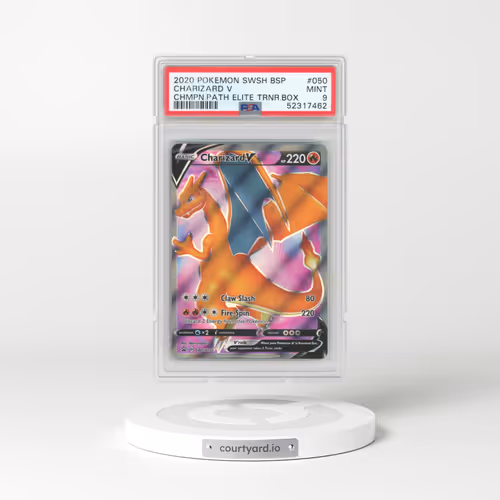 2020 Pokémon Swsh Black Star Promo #050 Charizard V - Holo Champion's Path Elite Trainer Box (PSA 9 MINT)