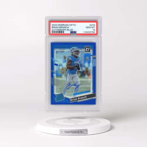 2023 Panini Donruss Optic #233 Brian Branch - Autograph-Blue (PSA 10 GEM MINT)