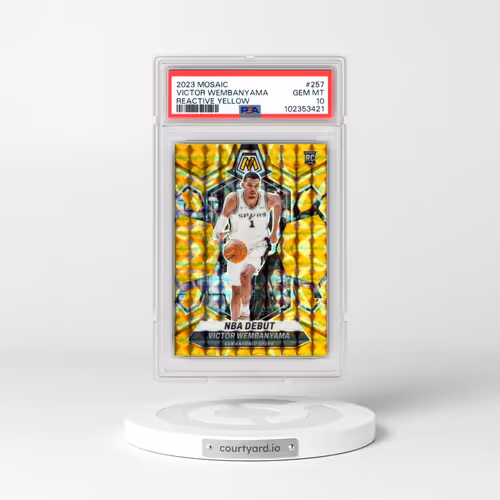 2023 Panini Mosaic #257 Victor Wembanyama - Reactive Yellow (PSA 10 GEM MINT)