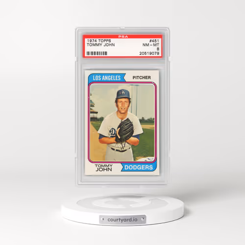 1974 Topps #451 Tommy John (PSA 8 NM-MT)