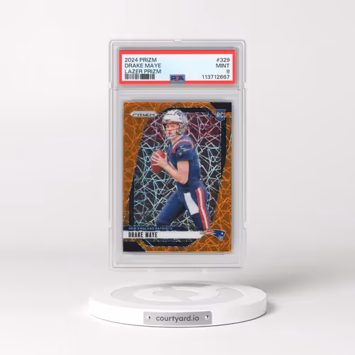 2024 Panini Prizm #329 Drake Maye - Lazer Prizm (PSA 9 MINT)