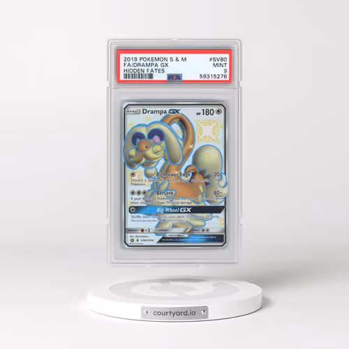 2019 Pokémon Sun & Moon Hidden Fates #SV80 Drampa GX - Holo Full Art (PSA 9 MINT)