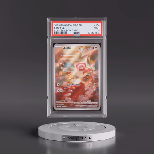 2025 Pokémon Meg EN-Mega Evolution #154 Stufful - Illustration Rare (PSA 9 MINT)