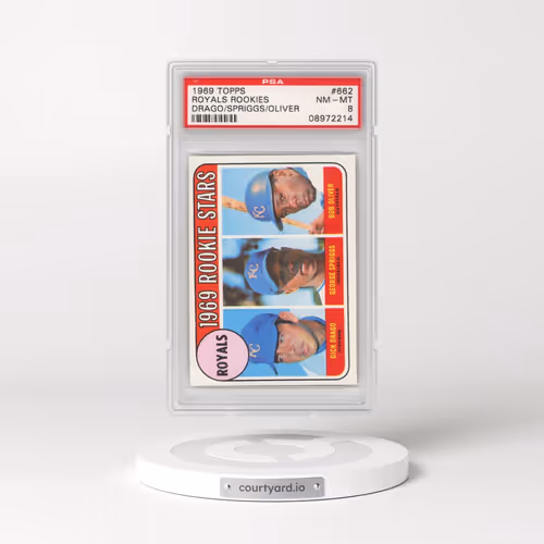 1969 Topps #662 Royals Rookies - Drago/Spriggs/Oliver (PSA 8 NM-MT)
