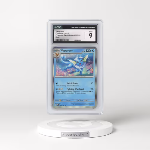 2025 Prismatic Evolutions - PRE EN #022/131 Vaporeon - Holo (CGC 9 MINT)