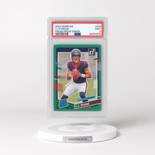 2023 Panini Donruss #339 CJ Stroud - Press Proof Green (PSA 9 MINT)