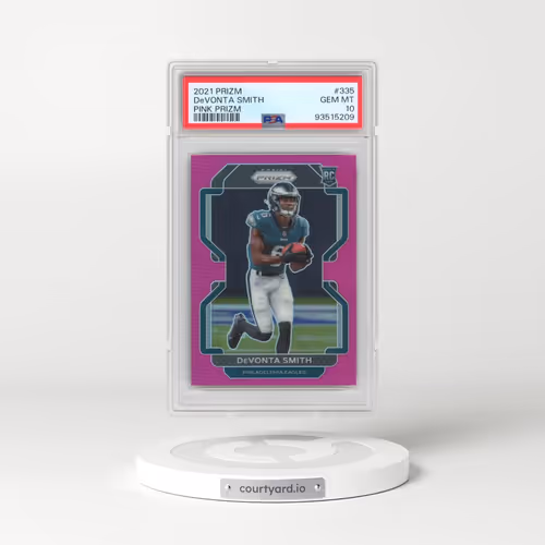 2021 Panini Prizm #335 DeVonta Smith - Pink Prizm (PSA 10 GEM MINT)