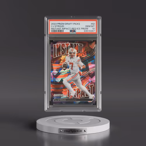 2023 Panini Prizm Draft Picks Instant Impact #II2 CJ Stroud - Red Ice Prizm (PSA 10 GEM MINT)