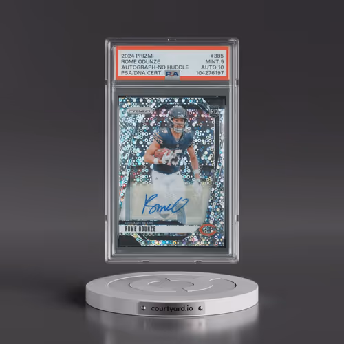 2024 Panini Prizm #385 Rome Odunze - Autograph-No Huddle (PSA 9 MINT)