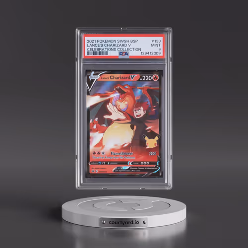 2021 Pokémon Swsh Black Star Promo #133 Lance's Charizard V - Holo Celebrations Collection (PSA 9 MI