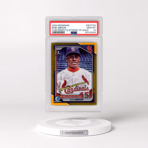 2024 Bowman Chrome Prospects #BCP152 Bob Gibson - Retrofractor-Gold (PSA 10 GEM MINT)