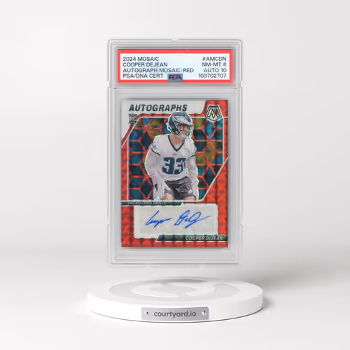2024 Panini Mosaic Autographs Mosaic #AMCDN Cooper Dejean - Red (PSA 8 NM-MT)