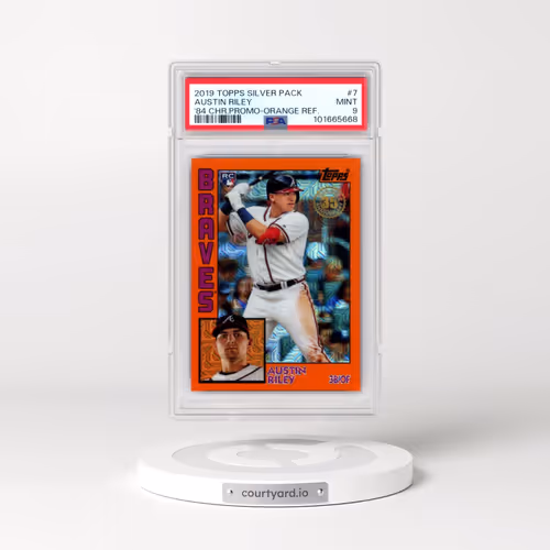 2019 Topps Silver Pack 1984 Chrome Promo #7 Austin Riley - Orange Refractor (PSA 9 MINT)