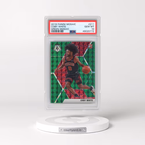 2019 Panini Mosaic #211 Coby White - Green Mosaic (PSA 10 GEM MINT)