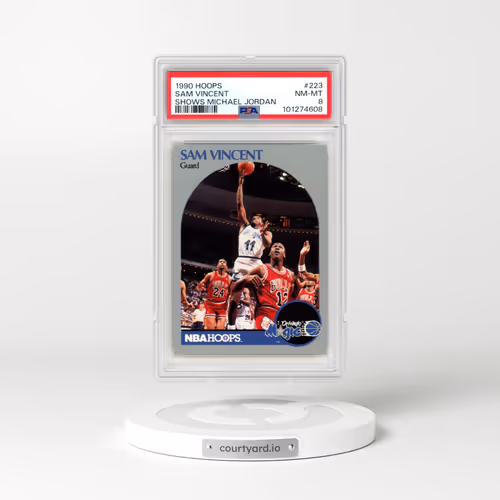 1990 Hoops #223 Sam Vincent - Shows Michael Jordan (PSA 8 NM-MT)