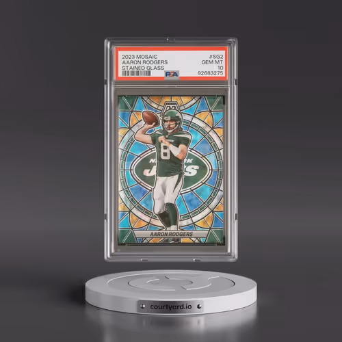 2023 Panini Mosaic Stained Glass #SG2 Aaron Rodgers (PSA 10 GEM MINT)
