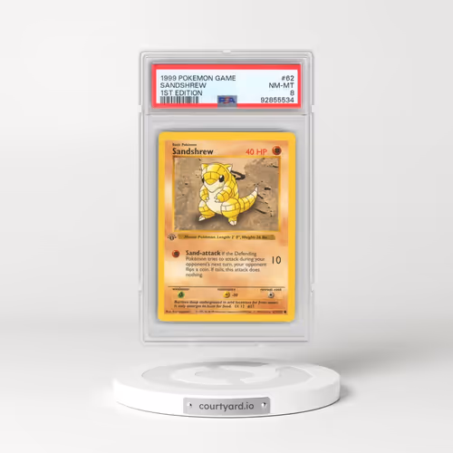 1999 Pokémon Game #62 Sandshrew - 1st Edition (PSA 8 NM-MT)