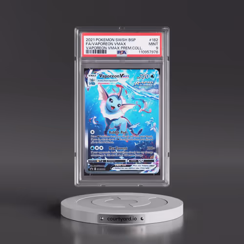 2021 Pokémon Swsh Black Star Promo #182 Vaporeon Vmax - Full Art Vaporeon Vmax Premium Collection (P
