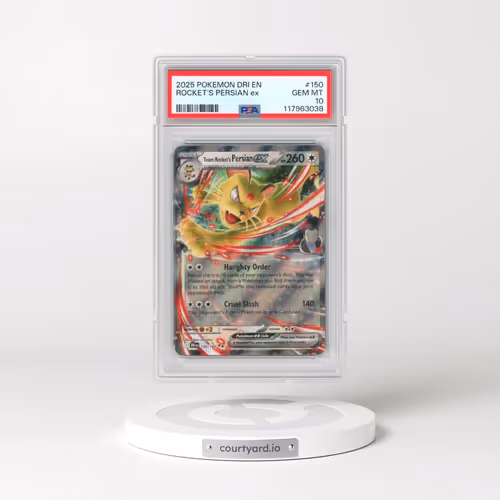 2025 Pokémon Dri EN-Destined Rivals #150 Team Rocket's Persian EX - Holo (PSA 10 GEM MINT)