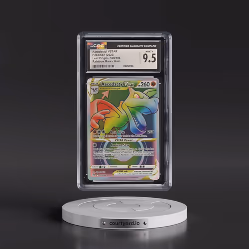2022 Lost Origin #199/196 Aerodactyl VSTAR - Rainbow Rare Holo (CGC 9.5 MINT+)