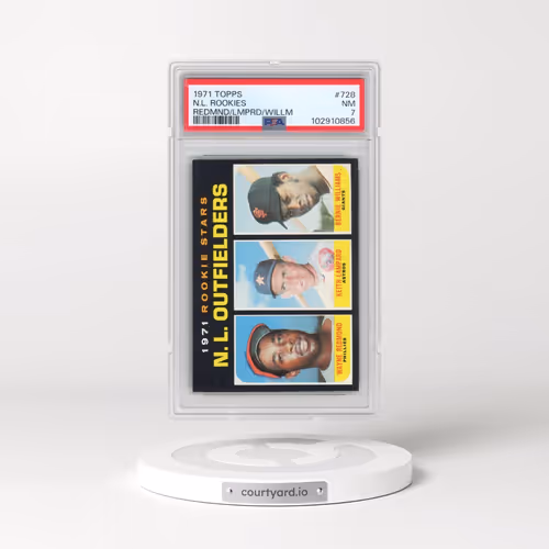 1971 Topps #728 N.L. Rookies - Redmond/Lampard/Williams (PSA 7 NM)