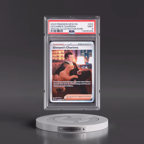 2023 Pokémon Mew EN-151 #204 Giovanni's Charisma - Special Illustration Rare (PSA 9 MINT)