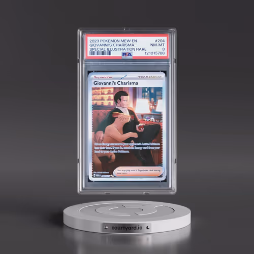 2023 Pokémon Mew EN-151 #204 Giovanni's Charisma - Special Illustration Rare (PSA 8 NM-MT)