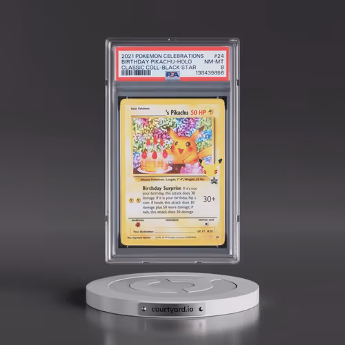 2021 Pokémon Celebrations Classic Collection #24 Birthday Pikachu - Holo (PSA 8 NM-MT)