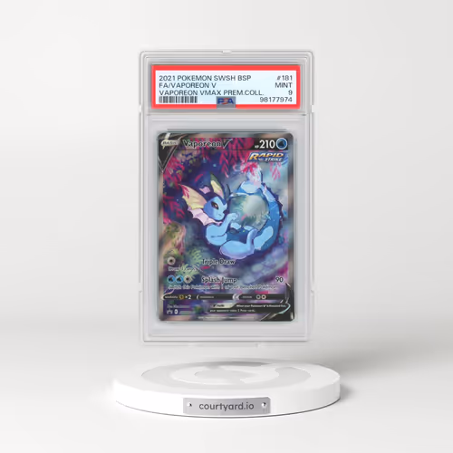 2021 Pokémon Swsh Black Star Promo #181 Vaporeon V - Holo Full Art Vaporeon Vmax Premium Collection (PSA 9 MINT)