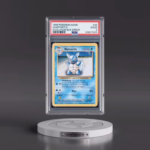 1999 Pokémon Game #42 Wartortle - Evolution Box Error (PSA 2 GOOD)