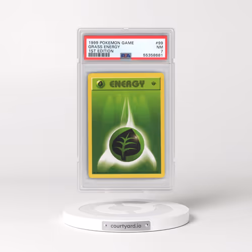 1999 Pokémon Game #99 Grass Energy - 1st Edition (PSA 7 NM)
