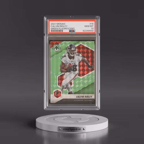 2021 Panini Mosaic #16 Calvin Ridley - Green Fluorescent (PSA 10 GEM MINT)