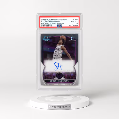 2022 Bowman Chrome University #102 Scoot Henderson - Prospect Autograph (PSA 10 GEM MINT)
