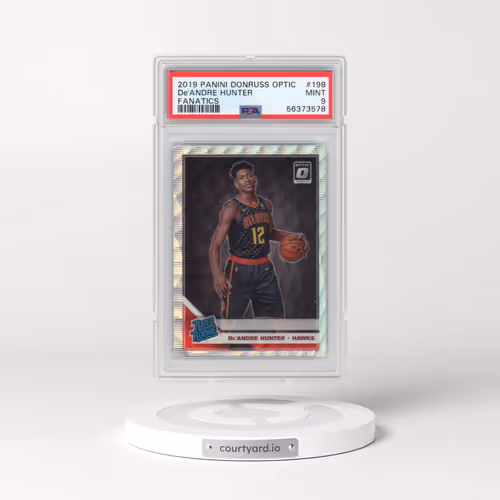 2019 Panini Donruss Optic #198 DE'Andre Hunter - Fanatics (PSA 9 MINT)