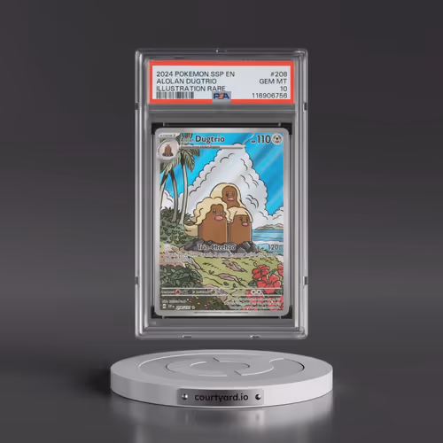 2024 Pokémon Ssp EN-Surging Sparks #208 Alolan Dugtrio - Illustration Rare (PSA 10 GEM MINT)