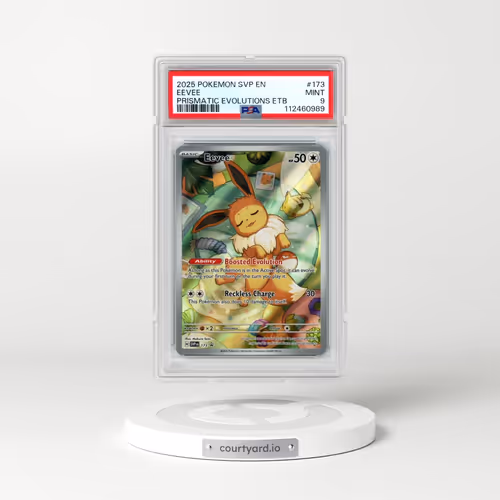 2025 Pokémon Svp EN-SV Black Star Promo #173 Eevee - Prismatic Evolutions Elite Trainer Box (PSA 9 M