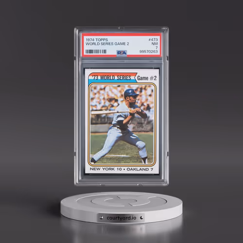 1974 Topps #473 World Series Game 2 (PSA 7 NM)
