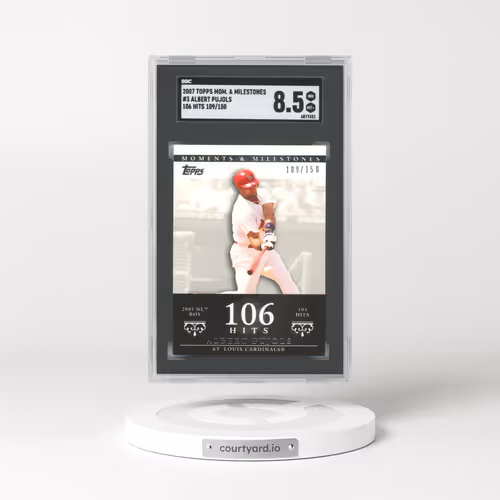 2007 Topps Moments & Milestones #3 Albert Pujols - 106 Hits (SGC 8.5 NM-MT+)