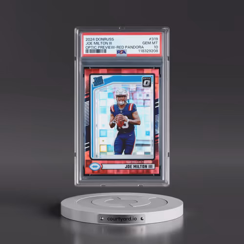 2024 Panini Donruss #319 Joe Milton III - Optic Preview-Red Pandora (PSA 10 GEM MINT)