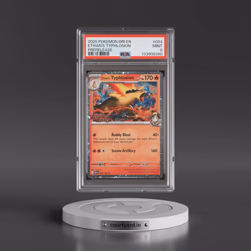2025 Pokémon Dri EN-Destined Rivals #034 Ethan's Typhlosion - Prerelease (PSA 9 MINT)