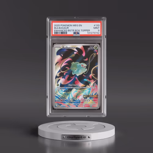 2025 Pokémon Meg EN-Mega Evolution #133 Bulbasaur - Enhanced Booster Box Topper (PSA 9 MINT)
