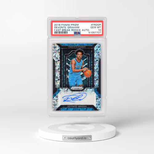 2018 Panini Prizm Fast Break Rookie Autographs #FRDGR Devonte' Graham - Fast Break Prizm (PSA 10 GEM MINT)