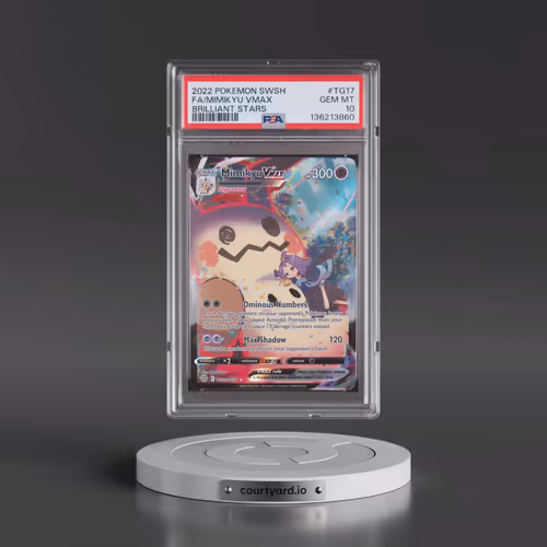 2022 Pokémon Sword & Shield Brilliant Stars #TG17 Mimikyu Vmax - Full Art (PSA 10 GEM MINT)