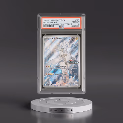 2025 Pokémon Jtg EN-Journey Together #167 N's Reshiram - Enhanced Booster Box Topper (PSA 10 GEM MIN