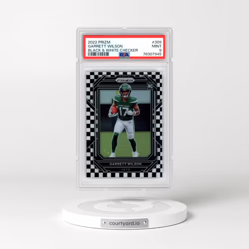 2022 Panini Prizm #309 Garrett Wilson - Black & White Checker (PSA 9 MINT)