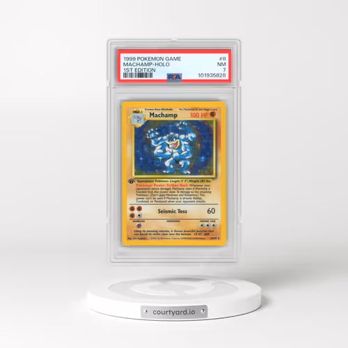 1999 Pokémon Game #8 Machamp - 1st Edition Holo (PSA 7 NM)