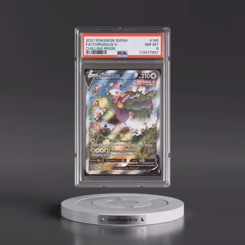 2021 Pokémon Sword & Shield Chilling Reign #185 Tornadus V - Holo Full Art (PSA 8 NM-MT)