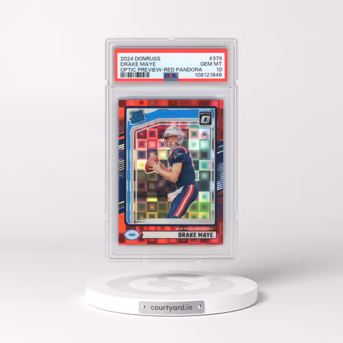 2024 Panini Donruss #379 Drake Maye - Optic Preview-Red Pandora (PSA 10 GEM MINT)