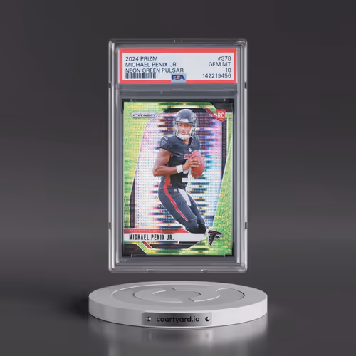 2024 Panini Prizm #378 Michael Penix Jr. - Neon Green Pulsar (PSA 10 GEM MINT)